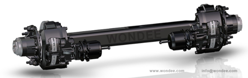 08-disc brake axle Un eje semi de remolque de la soldadora de China Fabricante / Wondee Autoparts