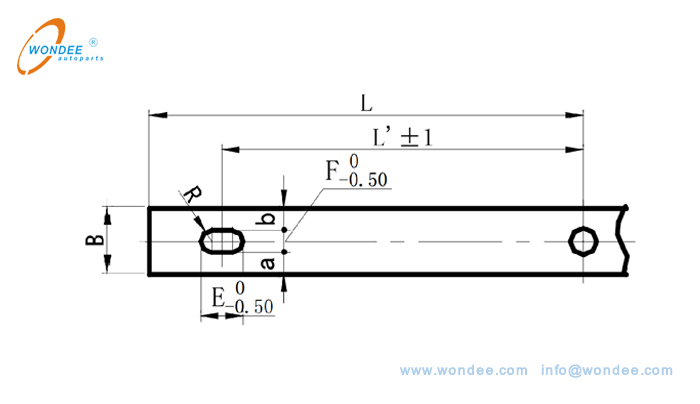 Positioning diagram of punching an end elliptical hole Diagrama de posicionamiento del punzonado de un extremo agujero elíptico