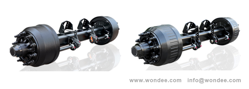 10-Germany axle drum type Un eje semirremolque de la serie de tambores de 12T Europa de China Fabricante / Wondee Autoparts