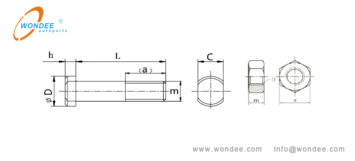 5-Parameters of center bolt 5-parámetros del perno central