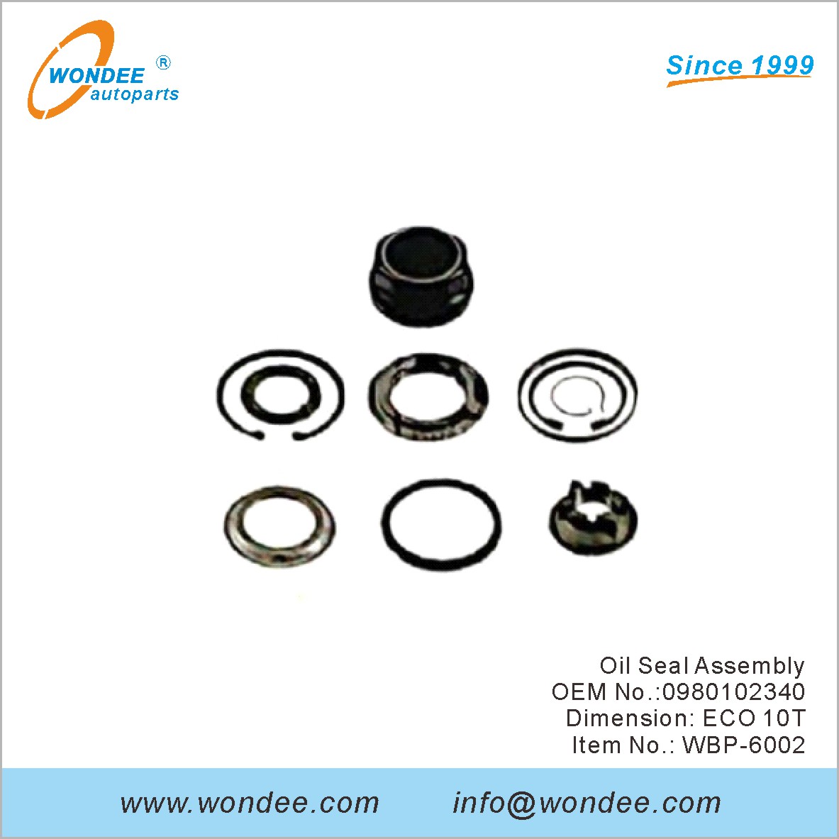 Conjunto de sello de aceite OEM 0980102340 para BPW de Wondee