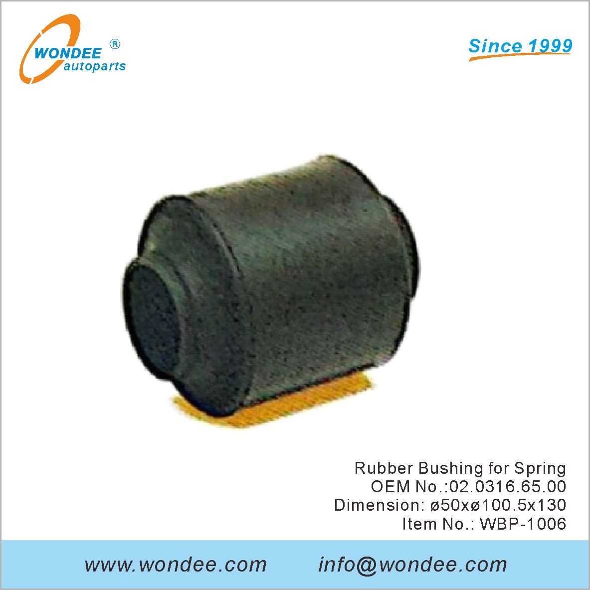 Buje de goma para Spring OEM 0203166500 para BPW desde Wondee