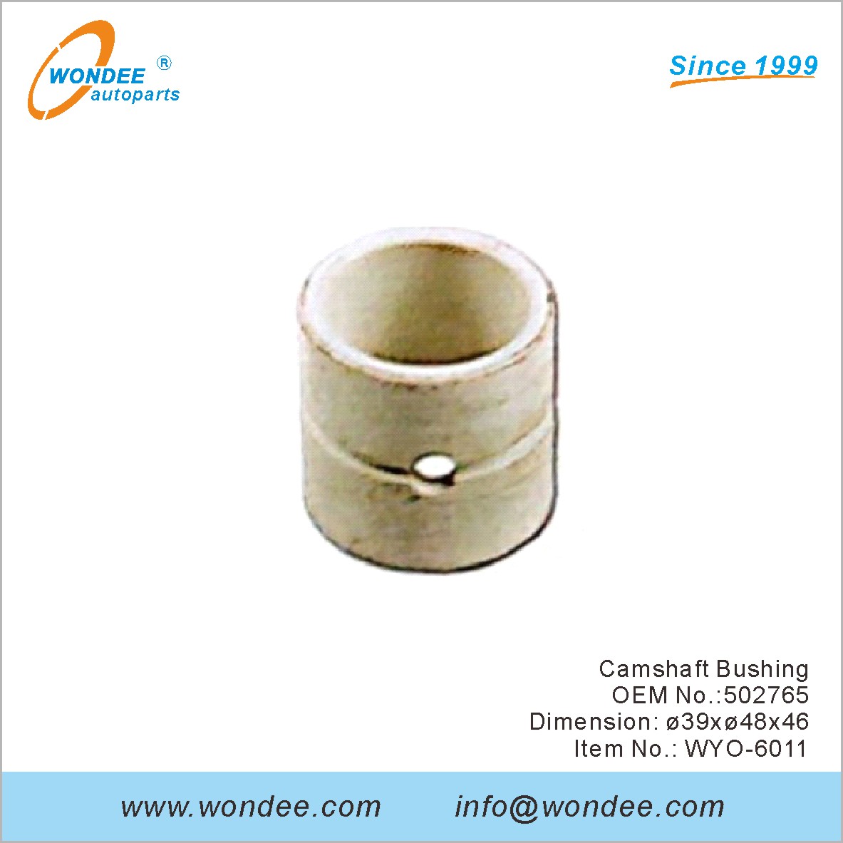 Buje de árbol de levas OEM 502765 para Volvo de Wondee