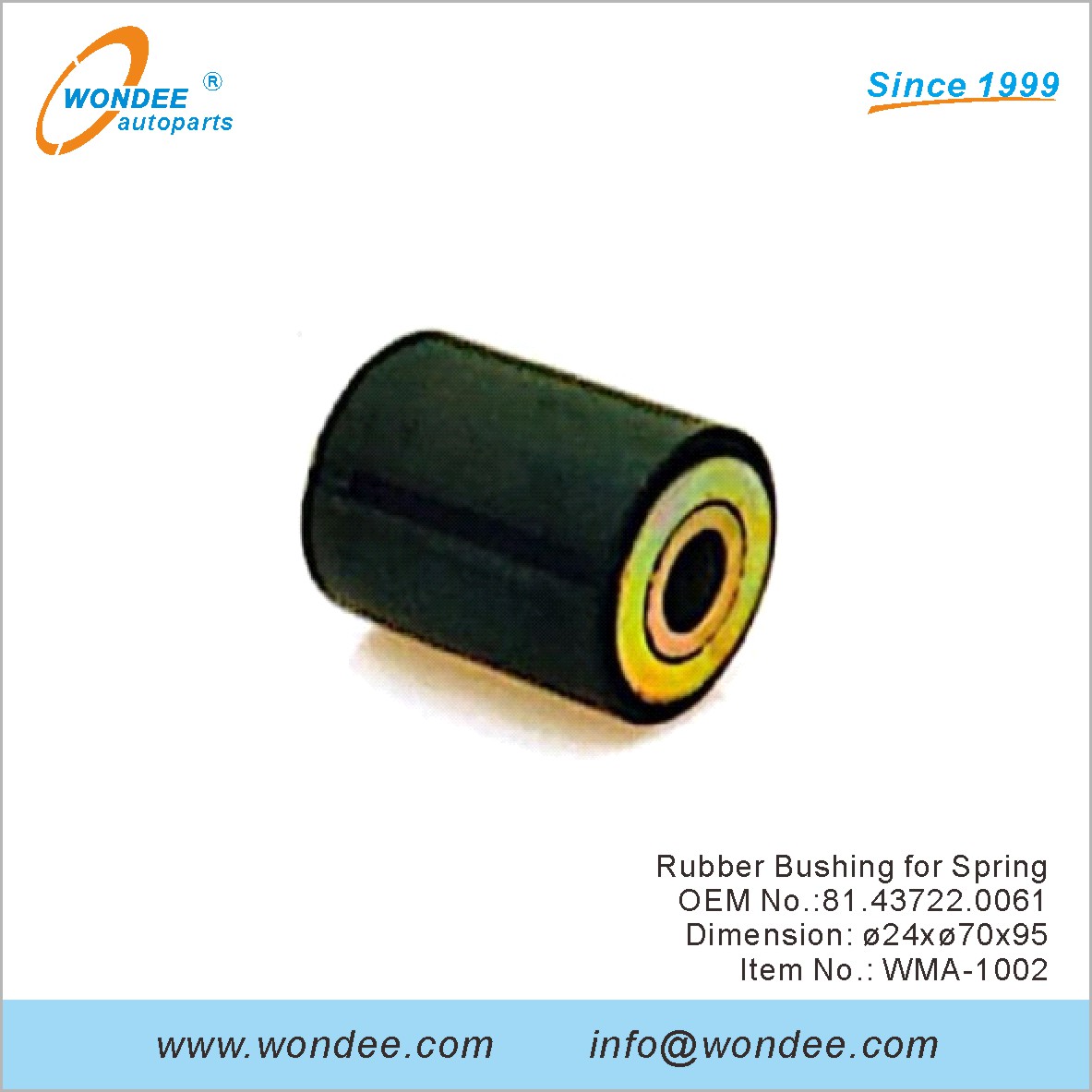 Buje de goma para Spring OEM 81.43722.0061 para el hombre de Wondee