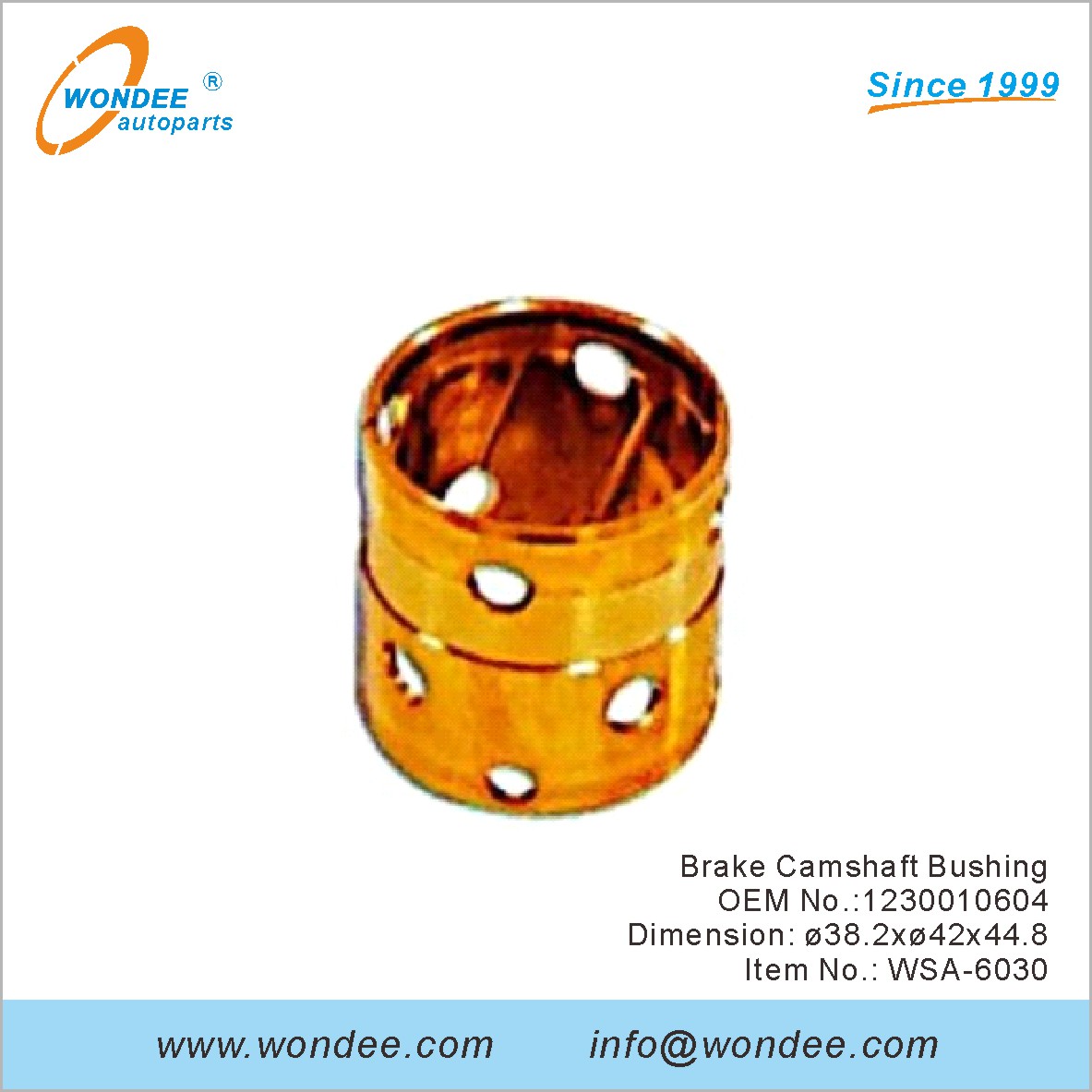 Buje de cable de levas de freno OEM 1230010604 para SAF de Wondee