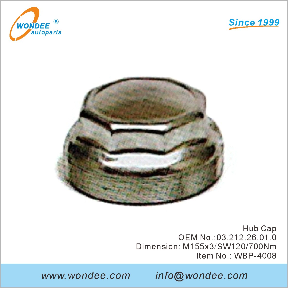 Hub Cap OEM 0321226010 para BPW de Wondee