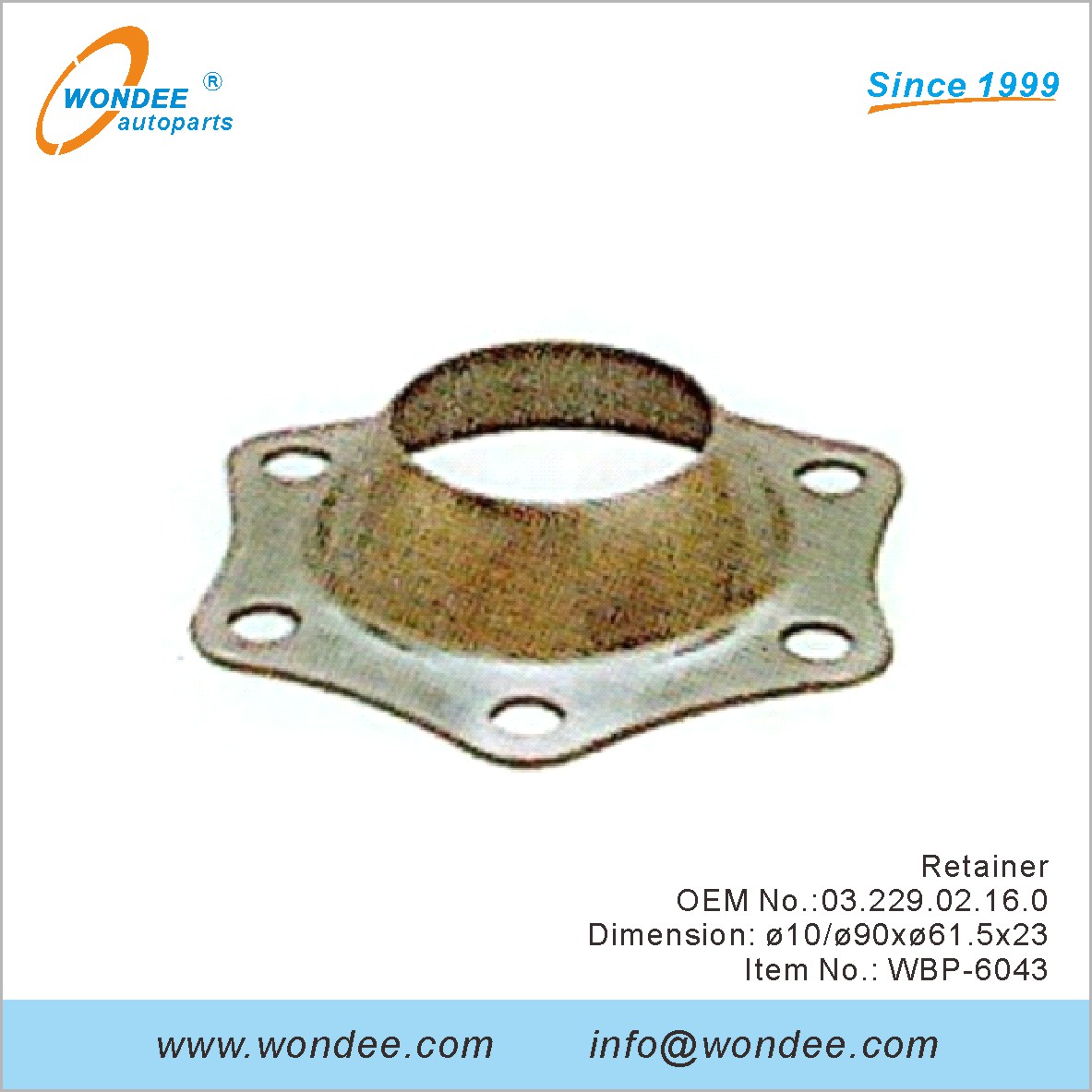 Retenedor OEM 0322902160 para BPW de Wondee