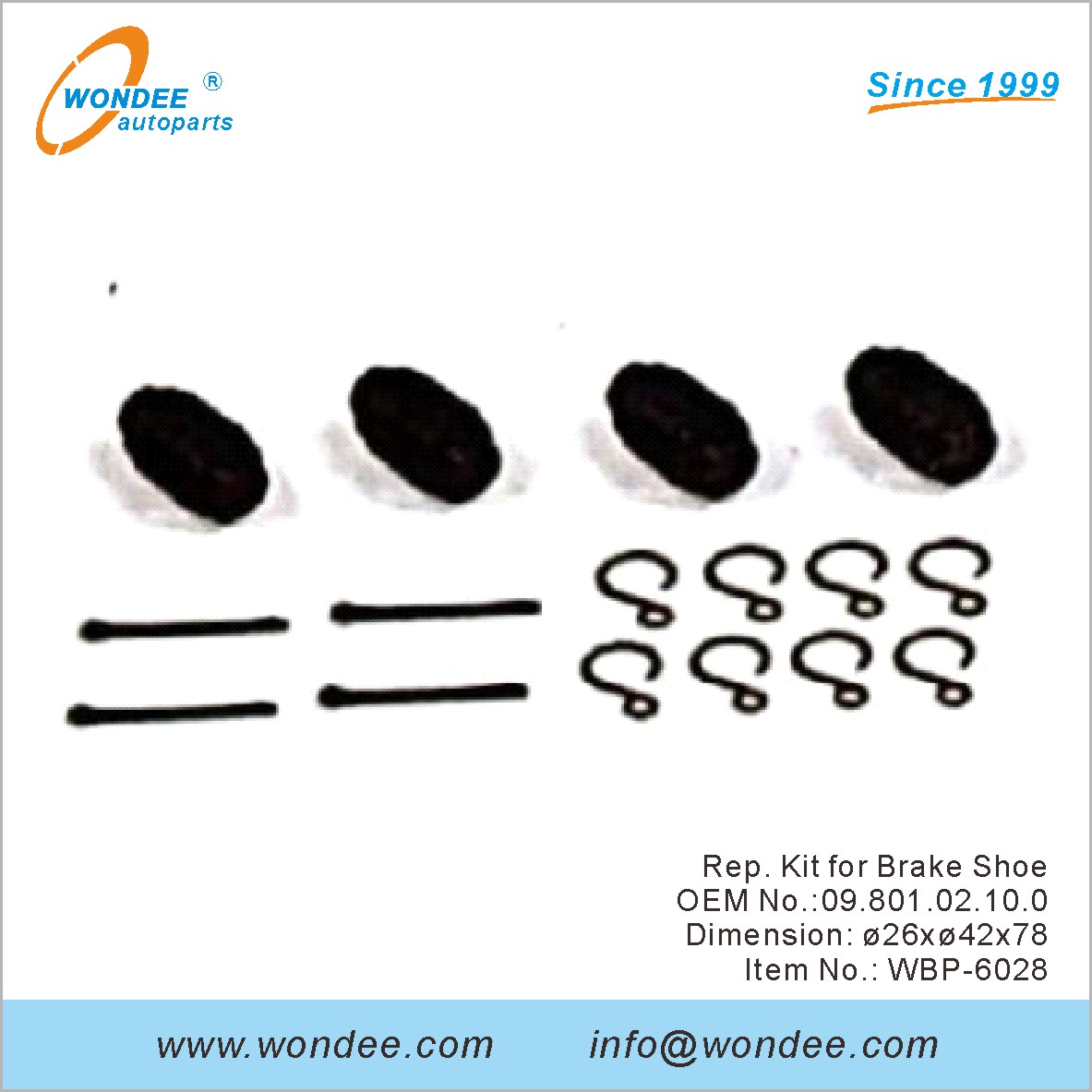 Kit de representante para zapatos de freno OEM 0980102100 para BPW de Wondee