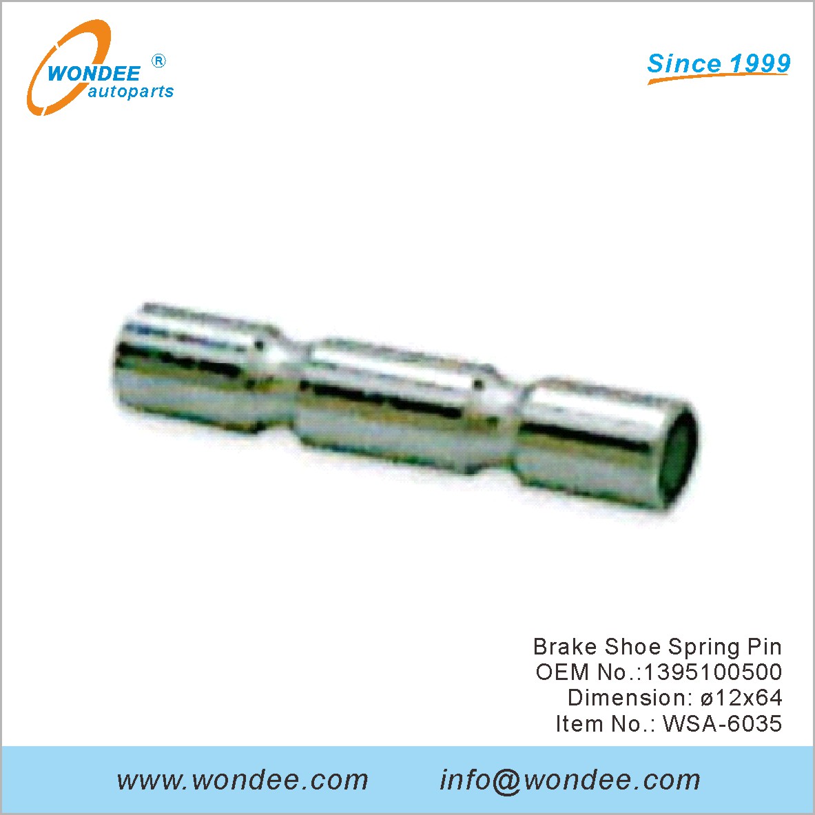 Pin de resorte de zapatillas de freno OEM 1395100500 para SAF de Wondee