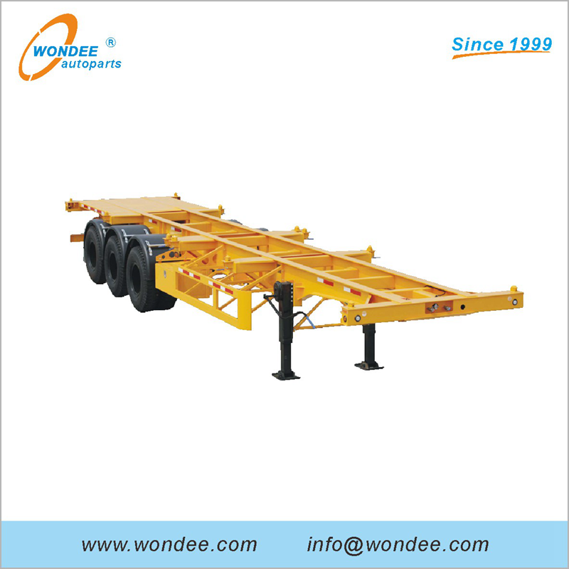 Chasis de semirremolque esquelético de 2 ejes y 3 ejes de 20/40/45 pies para transporte de contenedores