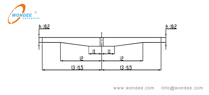 15-Measurement of long tapered leaf spring-ordinary trapezoidal structure 15-Medición de la larga estructura trapezoidal de la hoja de resorte ordinario ahusada