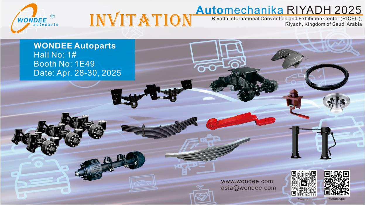 Wondee para exhibir innovaciones de piezas de trailer en Automechanika Riad 2025