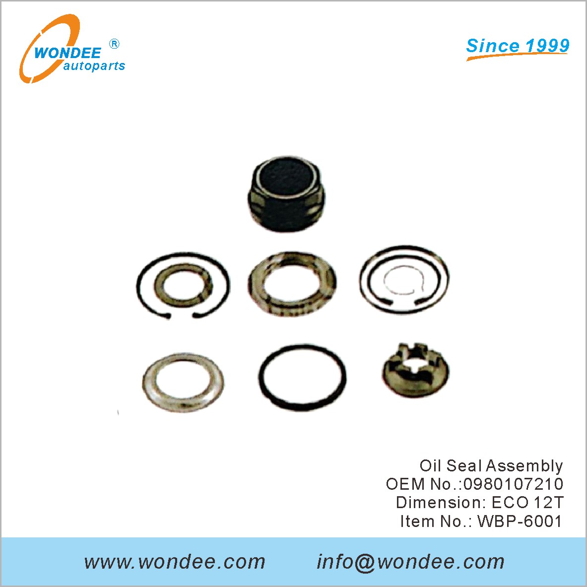 Conjunto de sello de aceite OEM 0980107210 para BPW de Wondee