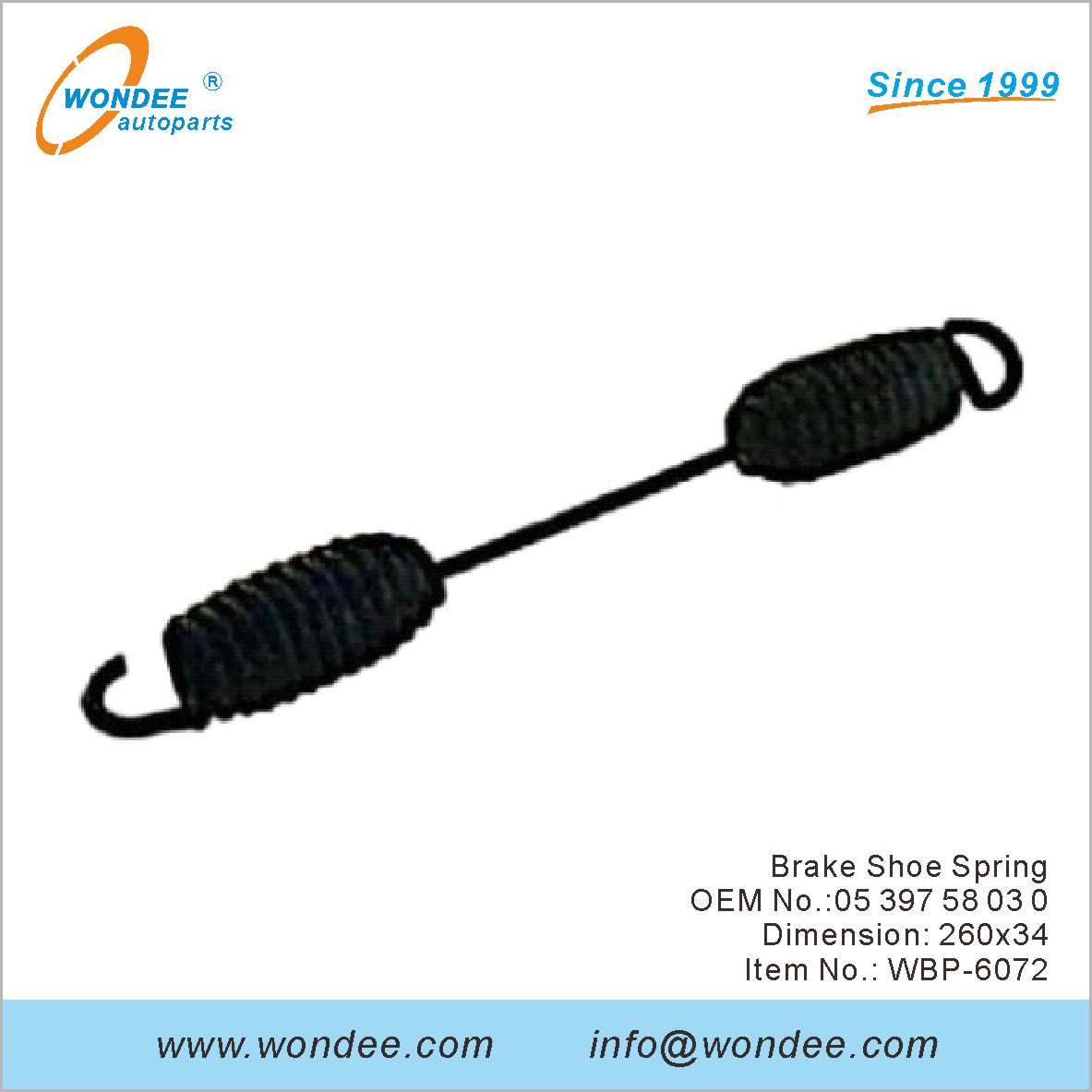 Spring de zapatilla de freno OEM 05 397 58 03 0 para BPW de Wondee