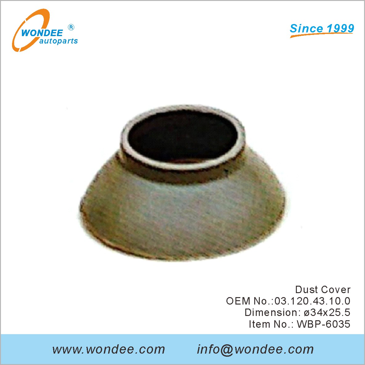 Cubierta de polvo OEM 0312043100 para BPW de Wondee