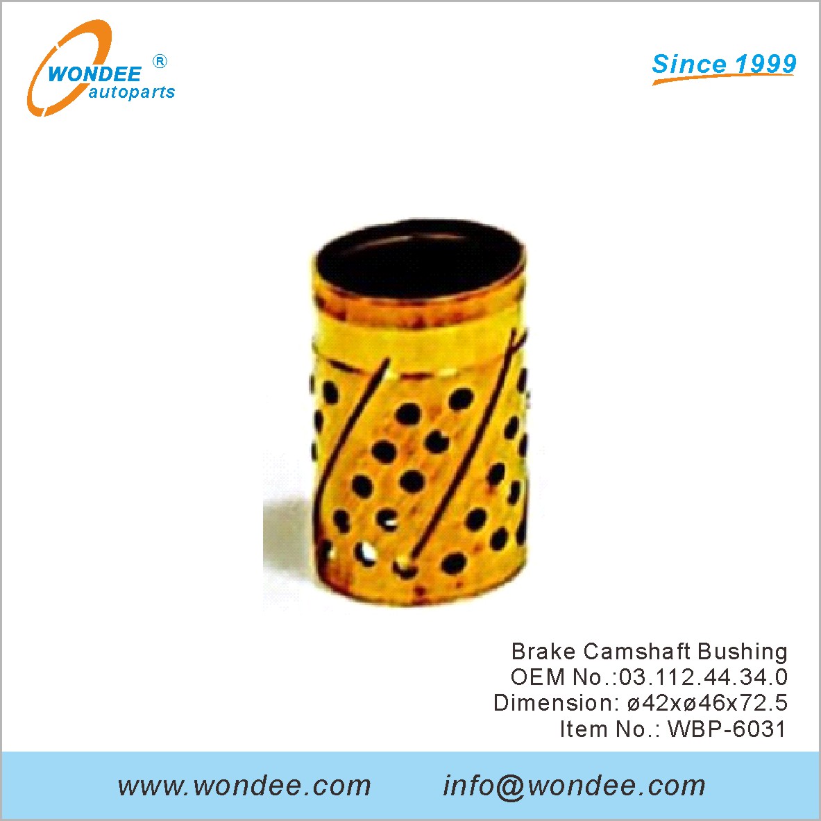 Buje del árbol de levas de freno OEM 0311244340 para BPW desde Wondee