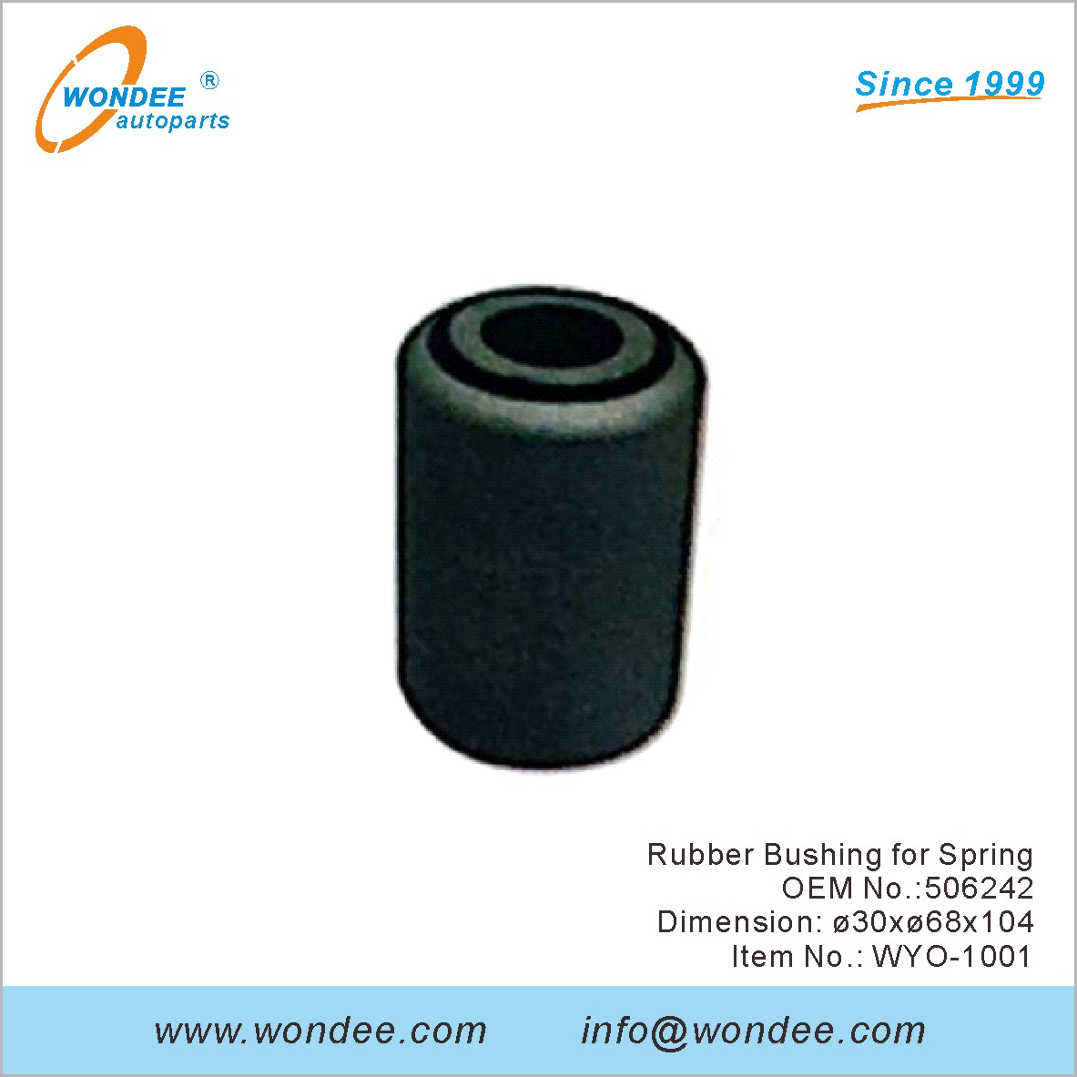 Buje de goma para Spring OEM 506242 para Volvo de Wondee