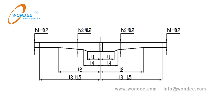 16-Measurement of long tapered leaf spring- abrupt trapezoidal structure 16-Medición de la hoja larga cónica resorte abrupto trapezoidal estructura