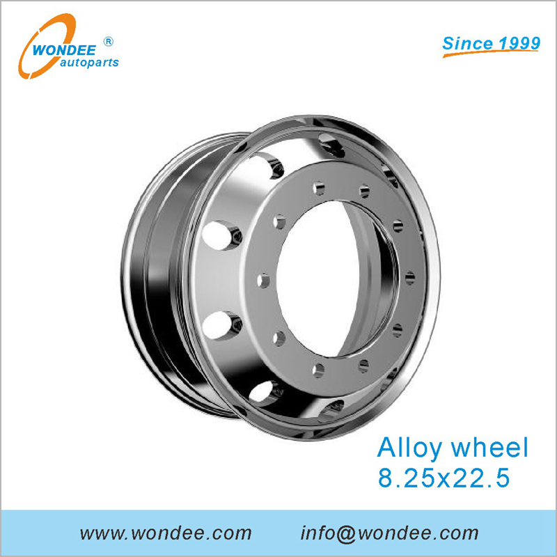 Llanta de rueda de aleación de aluminio de 8,25x22,5 pulgadas para semirremolques y piezas de camiones resistentes