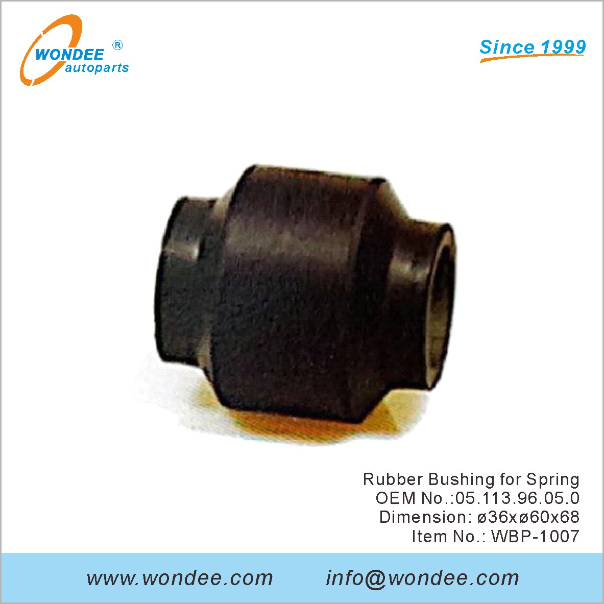 Buje de goma para Spring OEM 0511396050 para BPW de Wondee