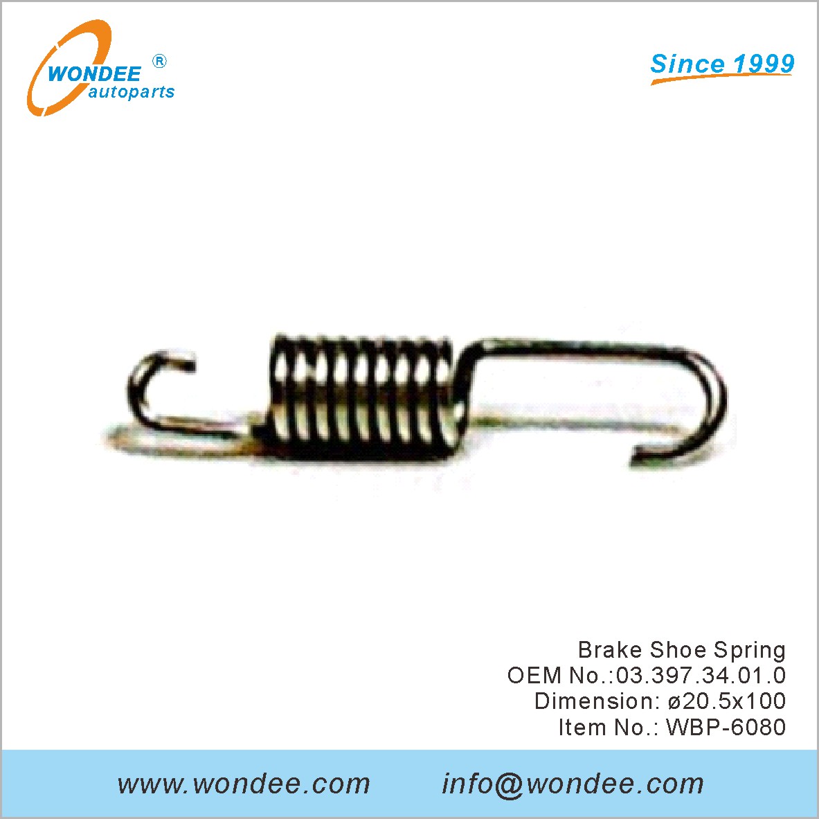 Spring de zapatos de freno OEM 0339734010 para BPW de Wondee