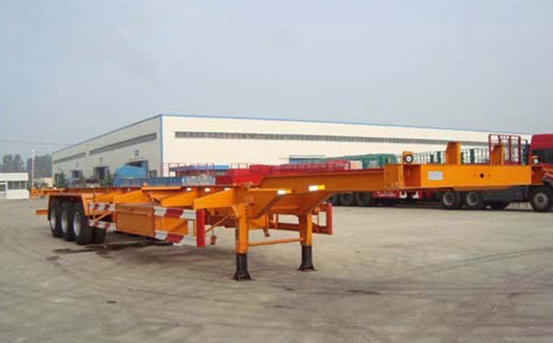Wondee 3 eje semi de lada de plano para el transporte de contenedores desde el proveedor de China