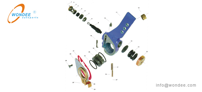Composition of an automatic slack adjuster Composición de un ajustador de flojos automático.