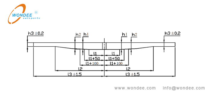 17-Measurement of long tapered leaf spring-parabolic structure 17-Medición de la larga estructura de resorte-parabólico hoja ahusada