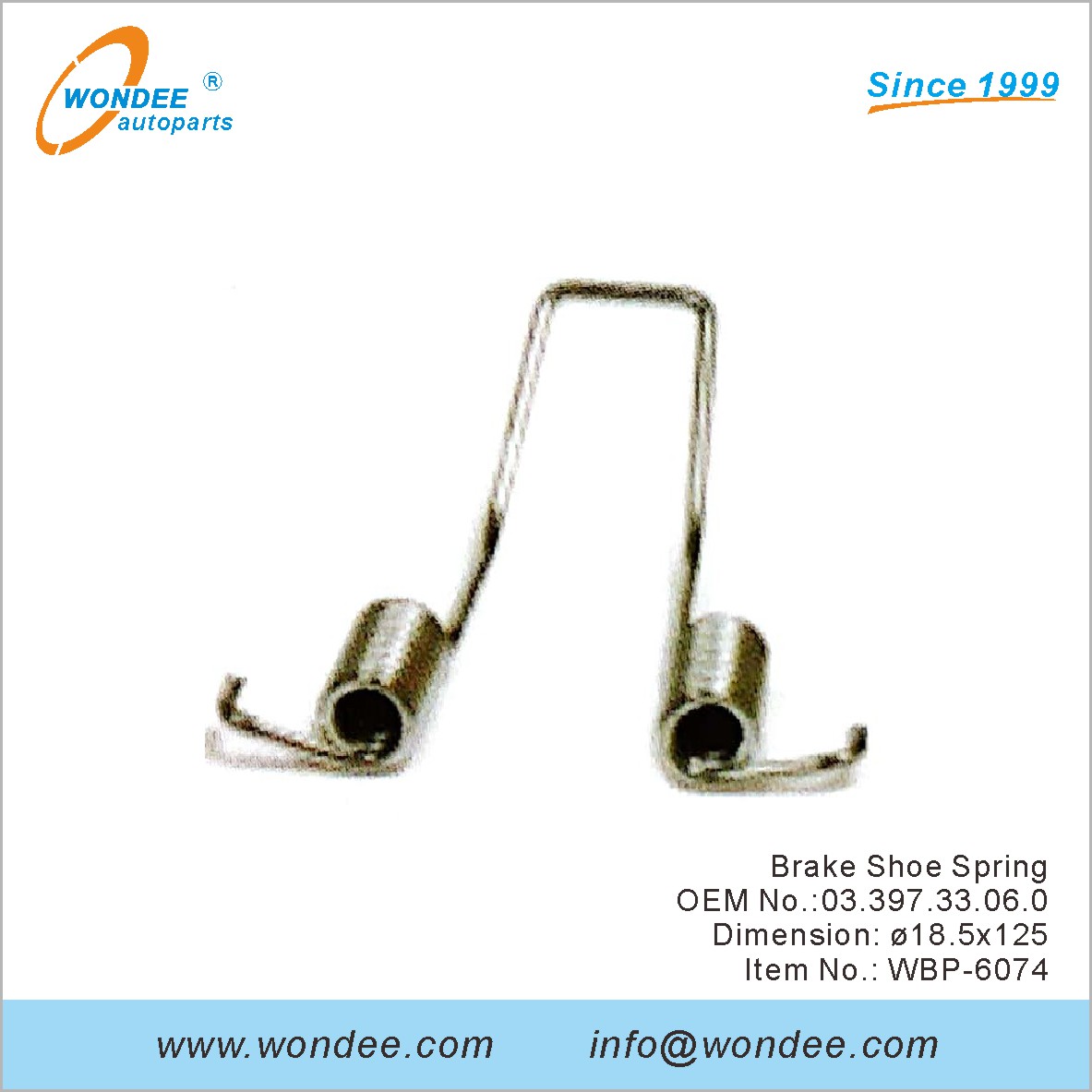 Spring de zapatos de freno OEM 0339733060 para BPW de Wondee