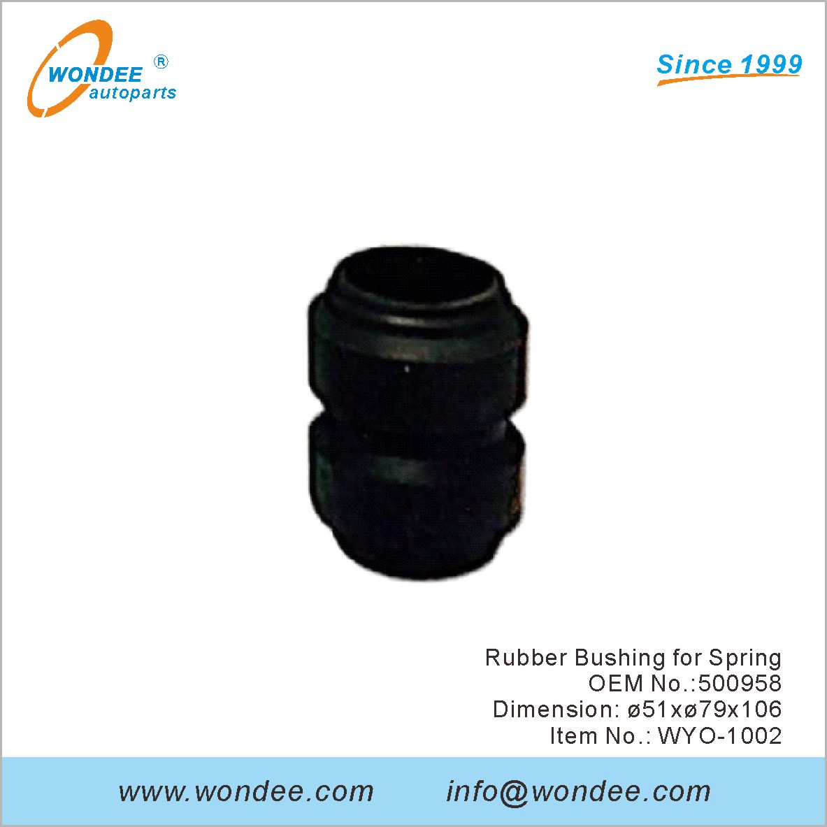 Buje de goma para Spring OEM 500958 para Volvo de Wondee