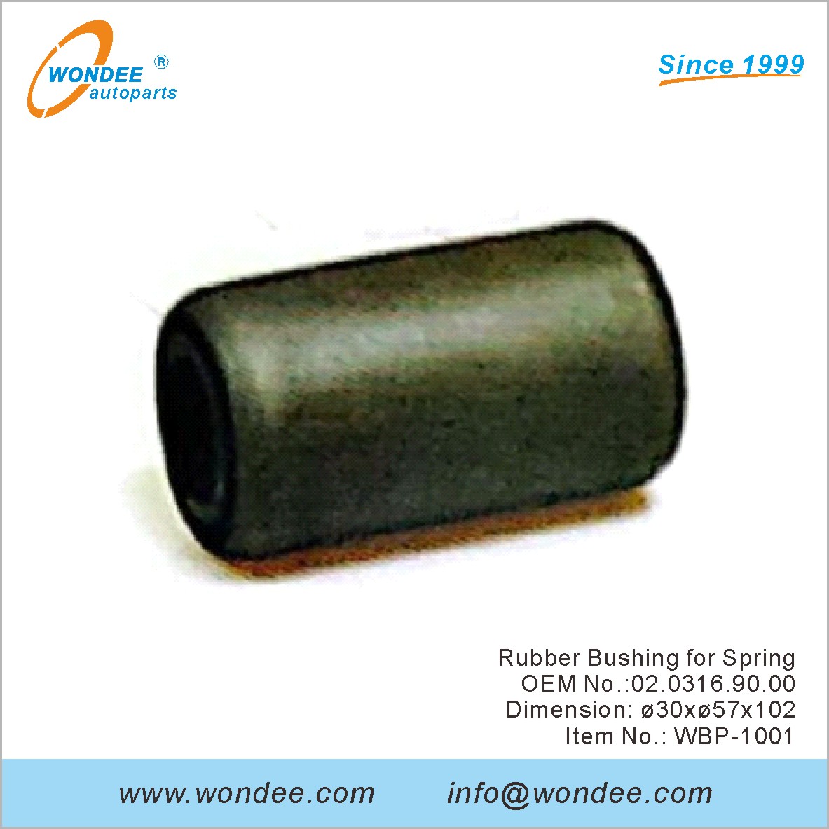 Buje de goma para Spring OEM 0203169000 para BPW de Wondee