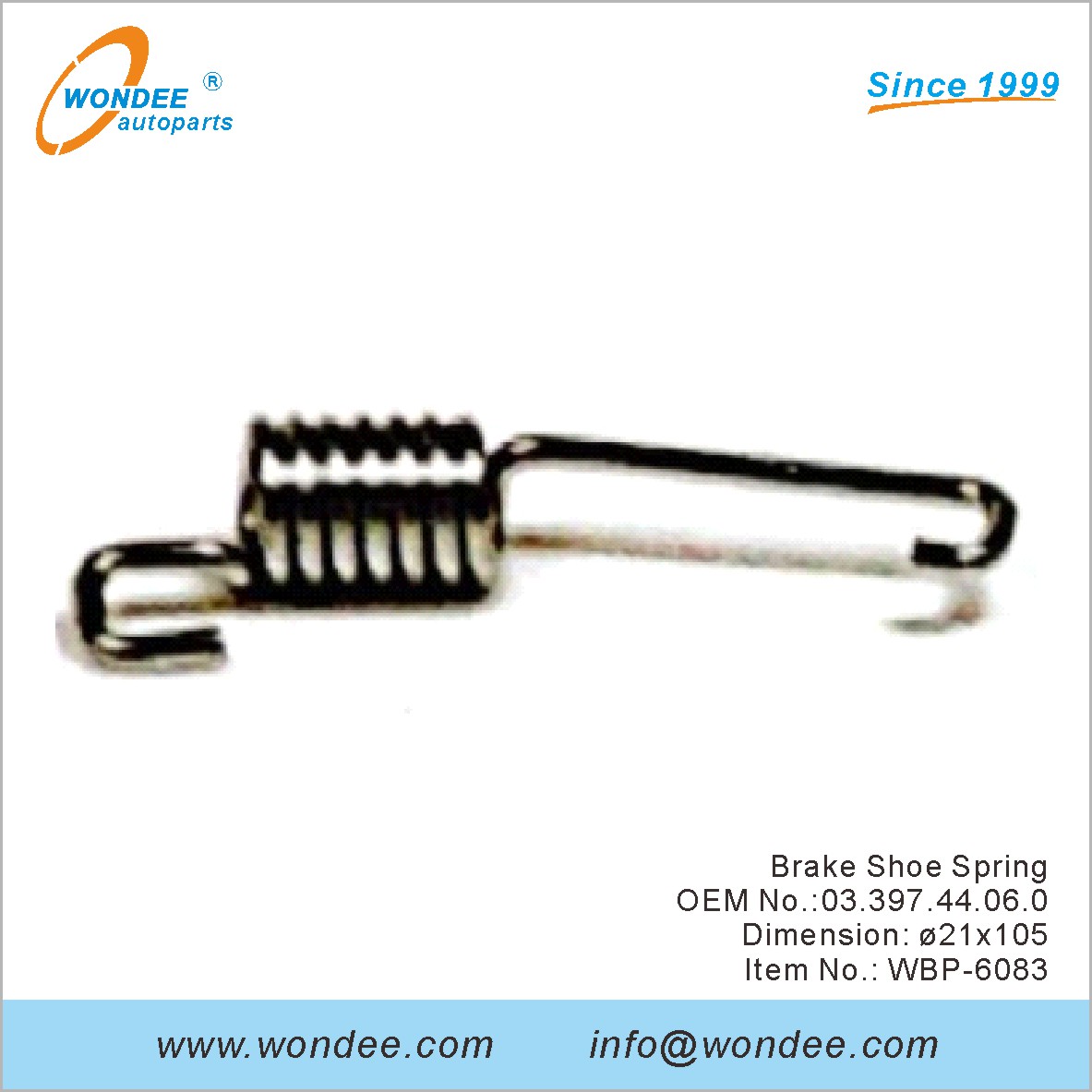 Spring de zapatos de freno OEM 0339744060 para BPW de Wondee