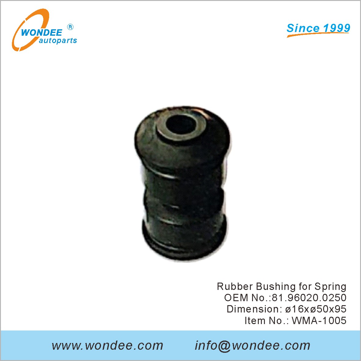 Buje de goma para Spring OEM 81.96020.0250 para el hombre de Wondee
