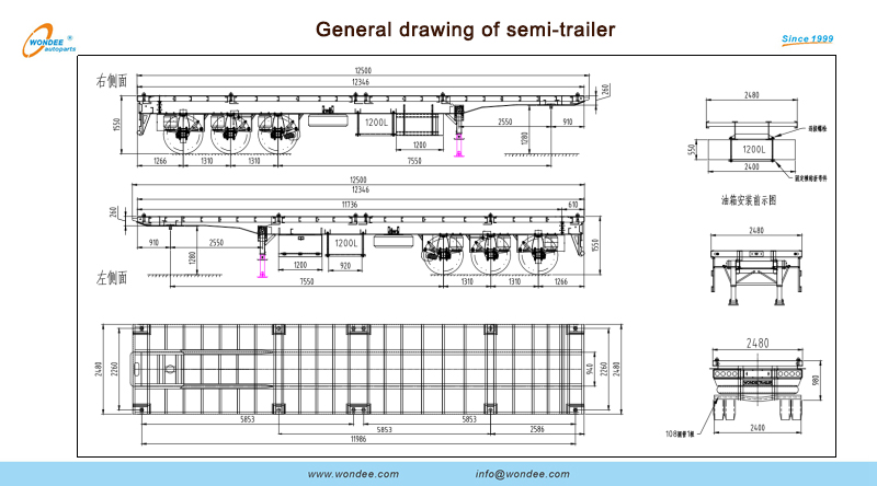 Dibujo general del semirremolque
