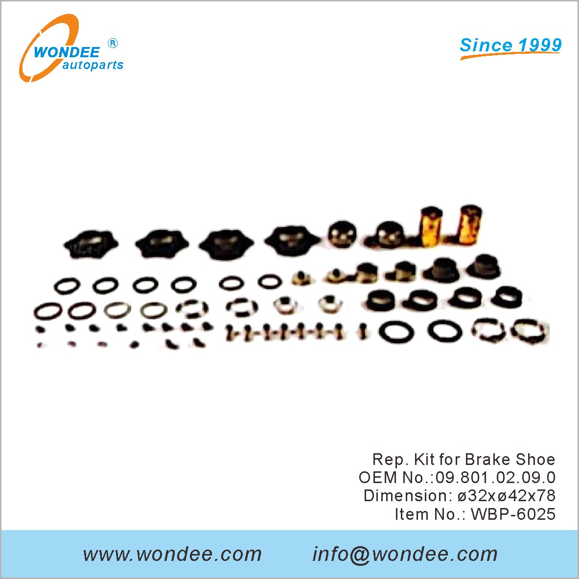 Kit de representante para zapatos de freno OEM 0980102090 para BPW de Wondee