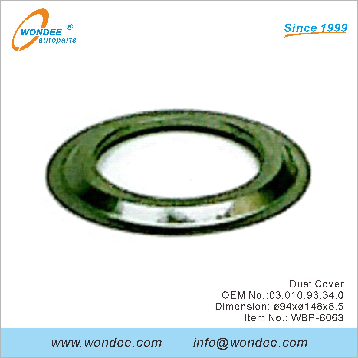 Cubierta de polvo OEM 0301093340 para BPW de Wondee