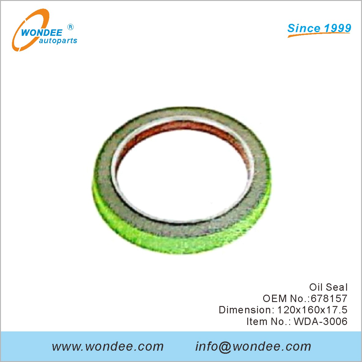 Sello de aceite OEM 678157 para DAF de Wondee
