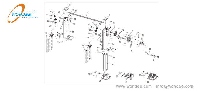 Equipo de aterrizaje de tipo FUWA para remolque semi de trabajo pesado de China Fabricante / Wondee Autoparts