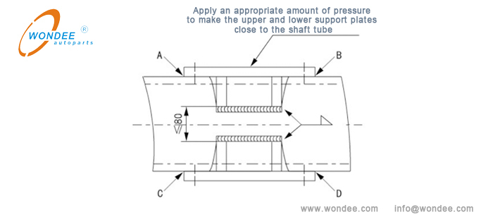 Instrucciones de soldadura para las placas de soporte superior e inferior de un tubo cuadrado