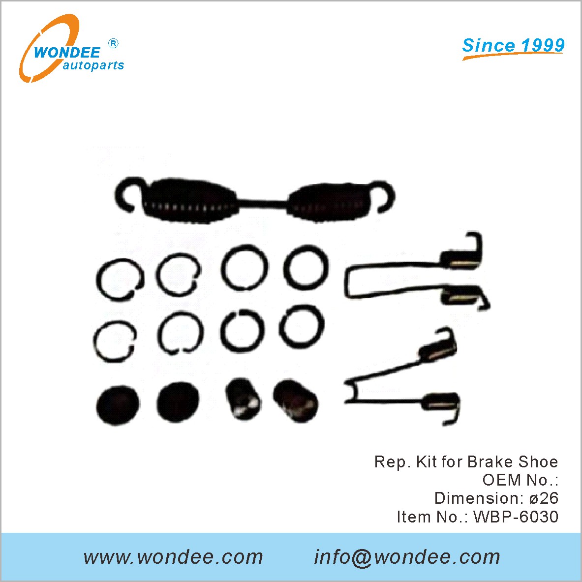 Kit de representante para zapatos de freno OEM para BPW de Wondee