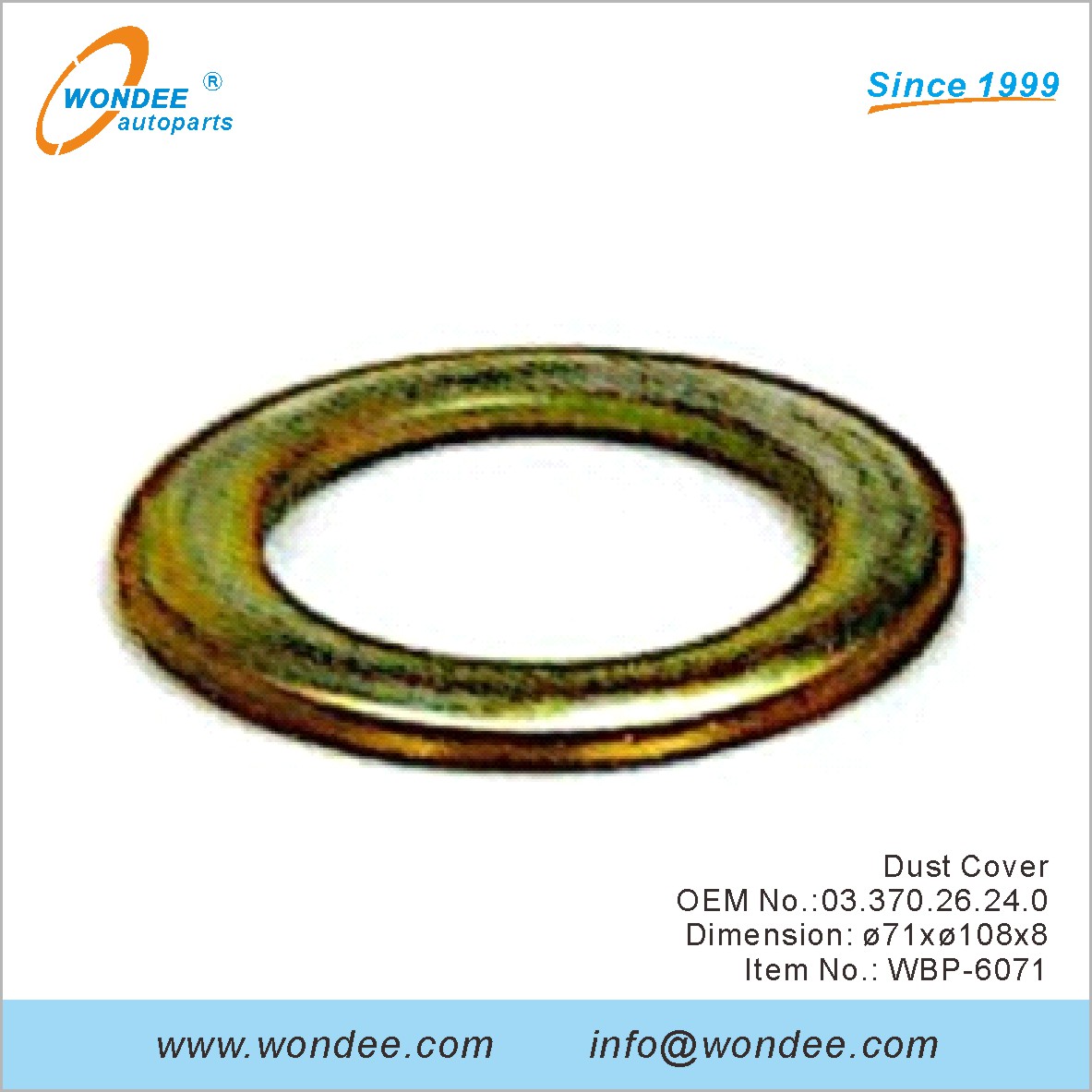 Cubierta de polvo OEM 0337026240 para BPW de Wondee