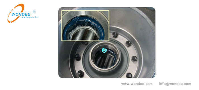 Posición de lubricación de la cavidad del cubo.