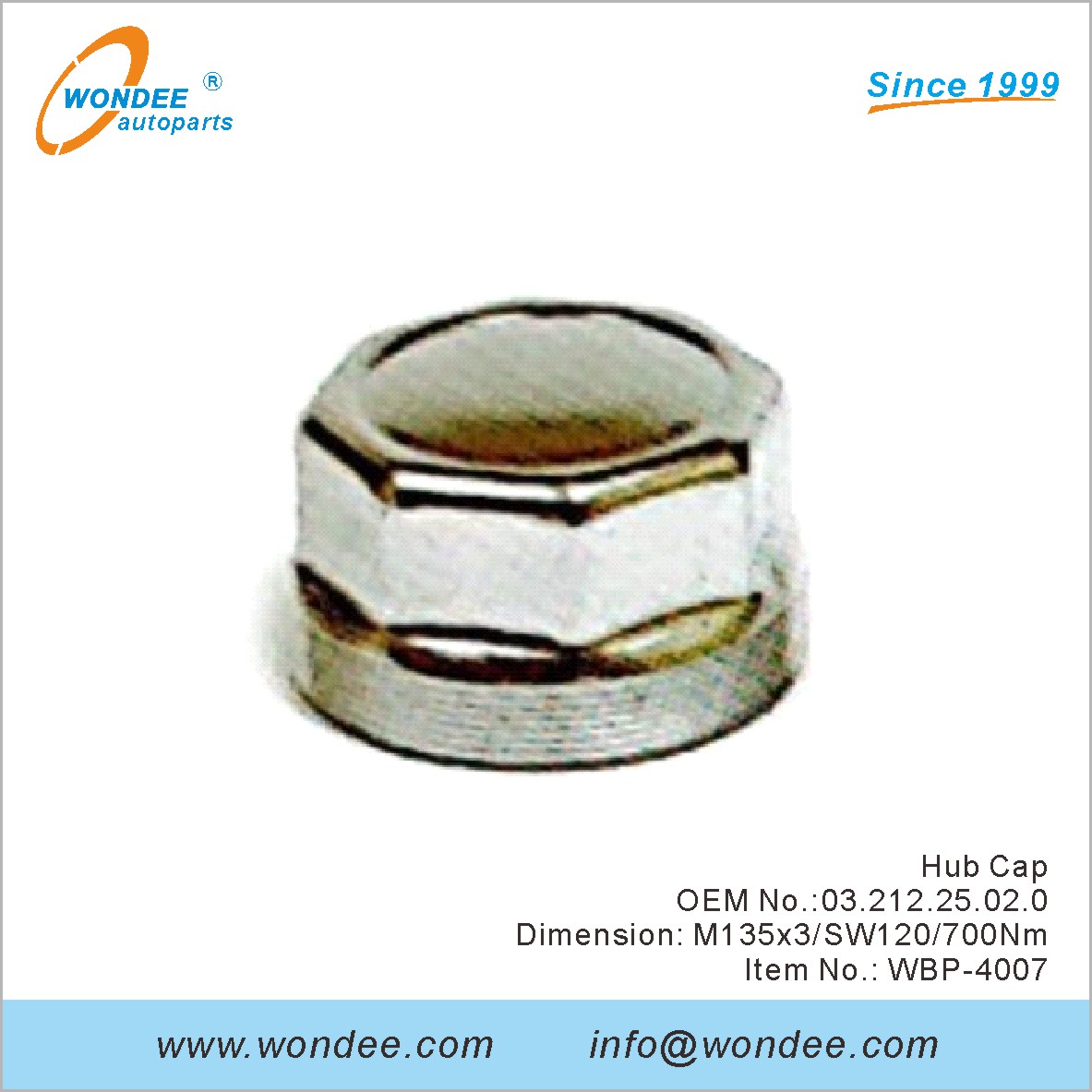 Hub Cap OEM 03212225020 para BPW de Wondee
