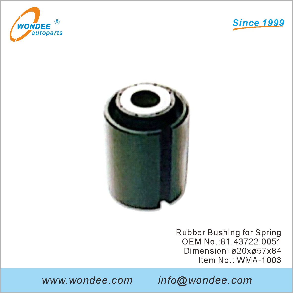 Buje de goma para Spring OEM 81.43722.0051 para el hombre de Wondee