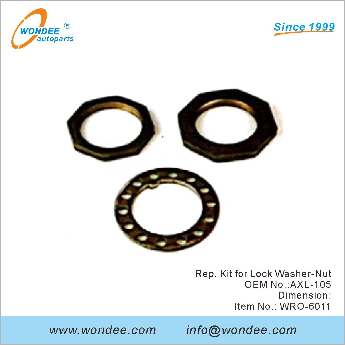 Representante Kit para Lock Washer-Nut NUT OEM AXL-105 para ROR de Wondee